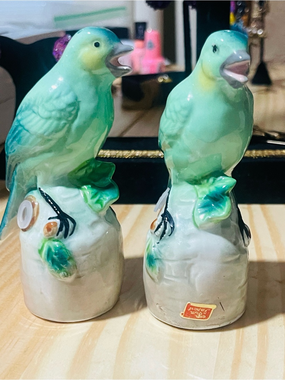 VTG Our Own Imports Japan Bird Squeaker Noisemaker Figurine Set 1950s